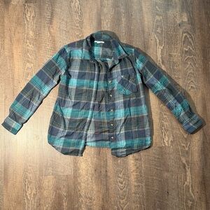 O'Neill Plaid Patterned Fabric in Blue